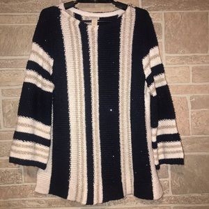 Chicos Navy/white/gold Sweater Size 1/Medium